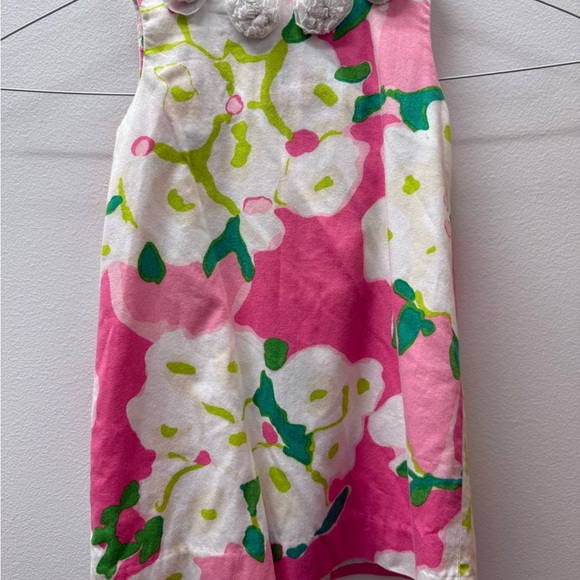 Floral Pink and Green Sleeveless Dress